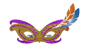 Presilha Máscara de Carnaval Eva Glitter Sortido 01 un.