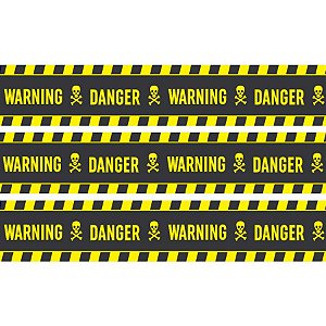 Faixa decoração Halloween Danger Warning 6 metros Amarelo Perigo