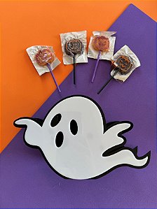 Suporte Pirulito G Halloween Fantasma 21x13x5 Preto Branco