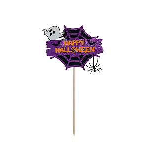 Placa P Happy Halloween EVA Roxo/ Laranja