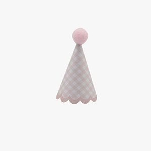 Mini Chapeuzinho Pompom Vichy Rosa