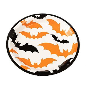 Prato papel Halloween Morcegos