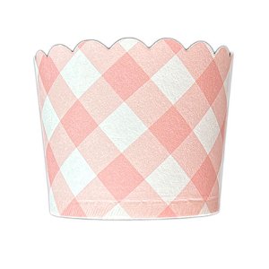 Forminhas para Cupcake de Papel Xadrez Vichy Rosa Clara 20 un