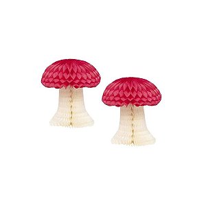 Cogumelo de Papel Vermelho Pequeno 8,5cm 2 un