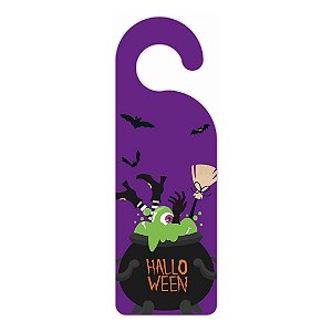 Tag para Maçaneta Travessuras Compose Halloween Bruxa 1un