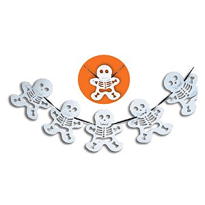 Bandeirola Esqueleto Halloween Feltro 3m 1 un