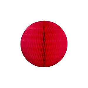 Globo Colmeia de papel tamanho M 17 cm - Vermelho 1 un