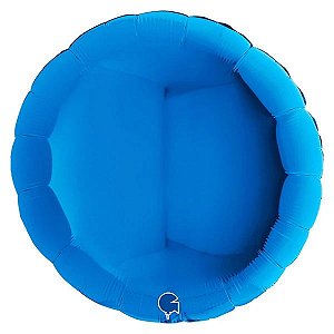 Balão metalizado Redondo 18'' Azul Grabo
