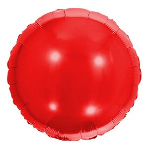 Balão Metalizado Redondo Vermelho 18" Cromus
