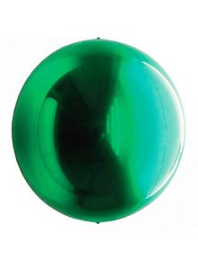 Balao Metalizado Redondo Esphera Verde 15"/38cm Cromus