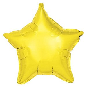 Balao Metalizado Estrela Amarelo 18"/45cm Cromus