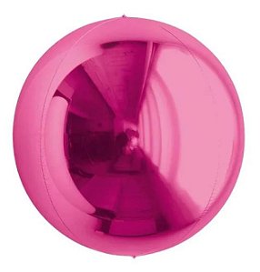 Balao Metalizado Redondo Esphera Pink 15"/38cm Cromus