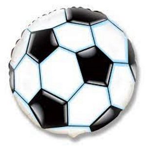 Balão Metalizado Bola De Futebol Preta 20''/50cm Megatoon