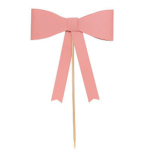 Topo de bolo Laço - (1 un) - Rosa flamingo