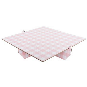 Bandeja Quadrada Xadrez Rosa 20x20