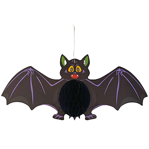 Enfeite Decorativo Morcego Sanfonado Halloween 60 cm - 1un