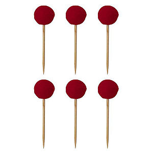 Topper Pompom (6 und) - Vermelho 8cm