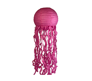 Enfeite de Papel Água Viva Sereia Rosa 25cm 1un
