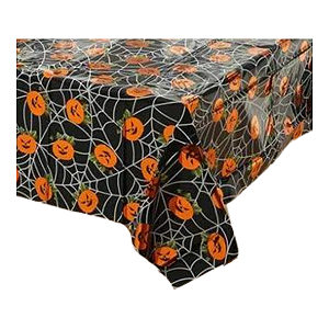 Toalha de Mesa Metalizada Abóbora Halloween 137x138cm 1un