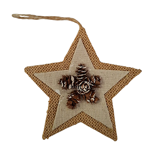 Enfeite Decorativo Estrela Sisal Pinha 12cm