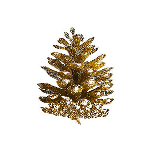 Pinha Dourada Glitter 5cm 1un