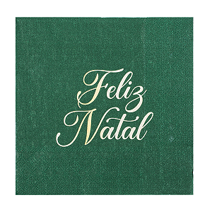 Guardanapo de Papel Feliza Natal Verde/Ouro 32,5x32,5cm 20un