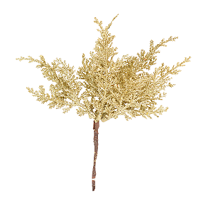 Pick Decorativo Folhas Dourado/Ouro Natal 24cm 1un