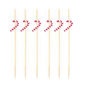 Palito Aperitivos Petiscos Doces Bengala Verm/Bran 12cm 20un
