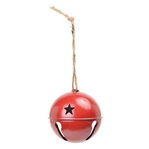 Enfeite Pendurar Guizo Vermelho Estrelas Vazada 10cm 1un