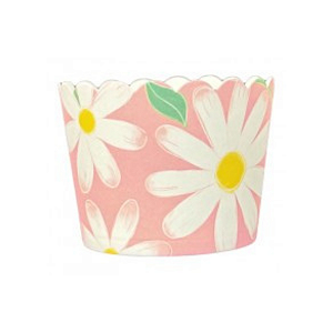 Forminhas para Cupcake Forneaveis Margaridas Rosa 20 uni