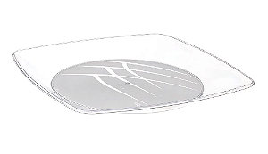 Prato Descartável Quadrado Grande Cristal 20cm 10Un