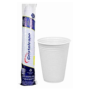 Copo Descartável Cristalcopo Branco Maxi PP 200ml 100Un