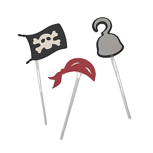 Pick Para Doces e Cupcakes Pirata 12 Un Allegra