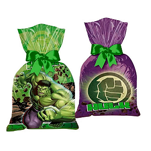 Sacola Plastica Lembrancinha Hulk Animacao 8 Un 14x27cm