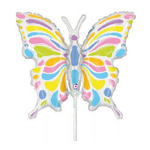Balão Metalizado Pastel Butterfly Borboleta 14'' 35cm