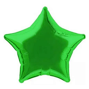 Balão Metalizado Estrela Verde 18" 45cm Cromus