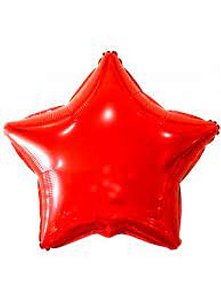 Balao Metalizado Estrela Vermelho 18"/45cm Cromus