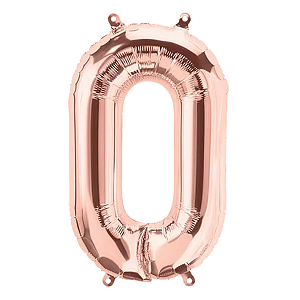 Balao Metalizado Numero 0 Rose Gold 40" 101cm Cromus