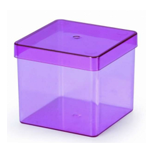 Caixinha Acrilica Lembrancinha Lilas 5X5cm 10Un