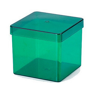 Caixinha Acrilica Lembrancinha Verde 5X5cm 10Un