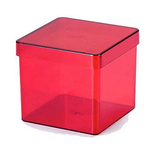 Caixinha Acrilica Lembrancinha Vermelho 5X5cm 10Un