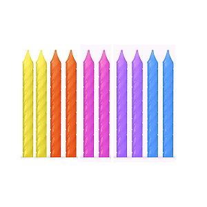 Vela Espiral Colors Neon 8cm 10un