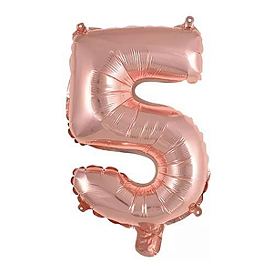 Balão Metalizado Numero 5 Rose Gold 40" 102cm Grabo