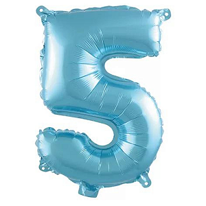 Balão Metalizado Número 5 Azul 16 polegadas 41cm - Up Party
