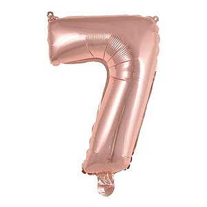 Balão Metalizado Número 7 Rose 16 polegadas 41cm - Up Party