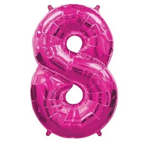 Balão Metalizado Número 8 Rosa 16 polegadas 40,64cm - UP Party