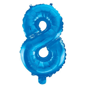 Balão Metalizado Número 8 Azul 16 polegadas 40,64cm - UP Party