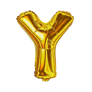 Balão Metalizado Letra Y Dourado/Ouro 14" 35cm Cromus