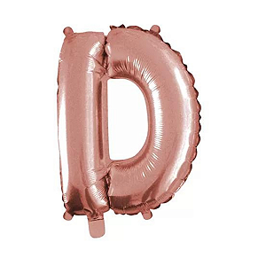 Balão Metalizado Letra D Rose Gold 14" 35cm Cromus