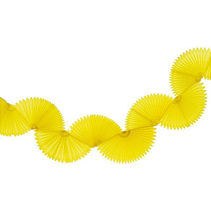 Guirlanda Leque de Papel de Seda - Amarelo Canário 1un